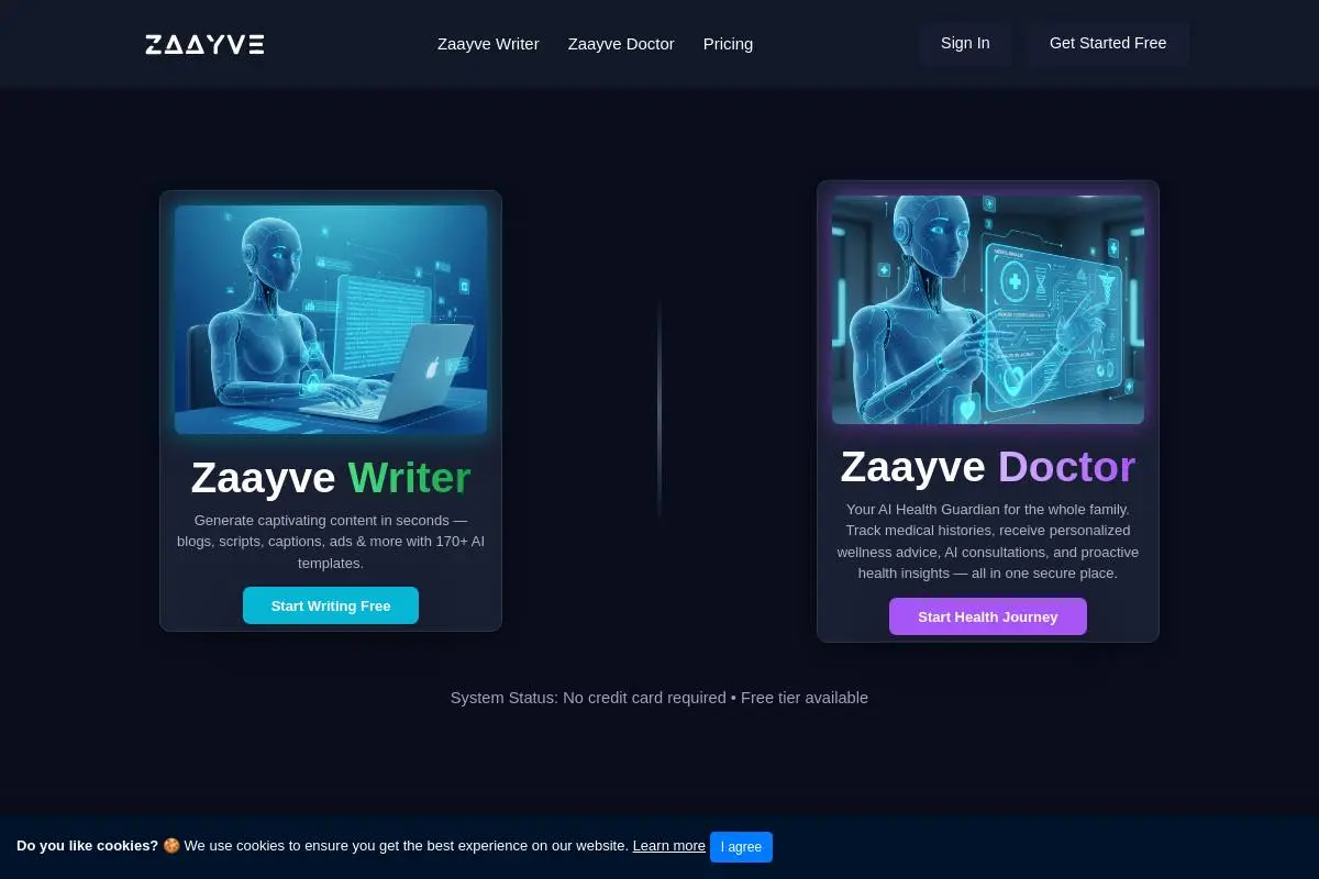 Zaayve官网首页截图
